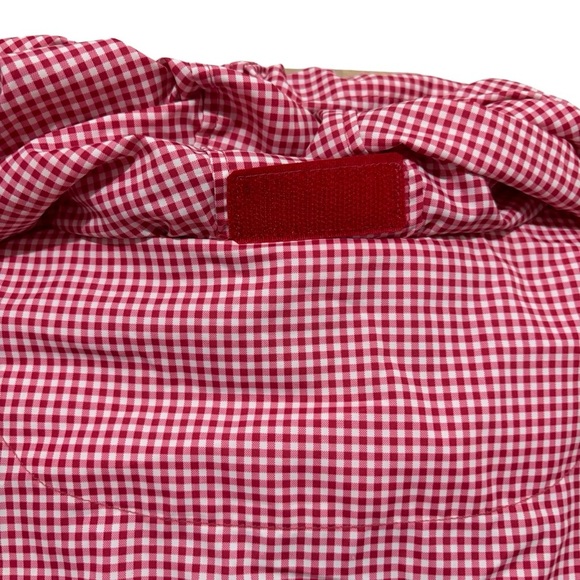 KC Collection Gingham Print Hooded Rain Jacket Pockets Women’s Large - Picture 10 of 16